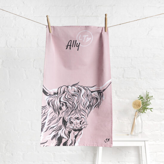 Highland Cow, Ally Tea Towel