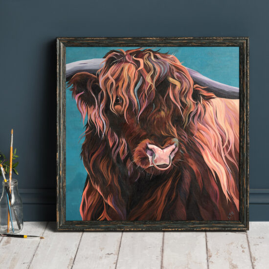 Original Highland Bull Painting, Archie