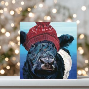 Cosy Christmas Belted Galloway Christmas CArd