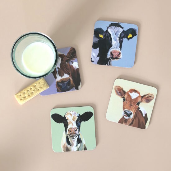 Dairy Cow Coaster Set