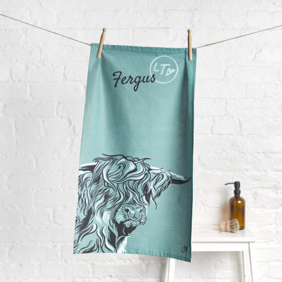 Highland Bull Tea Towel