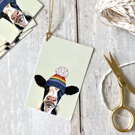 Winter Woolies dairy cow gift tags