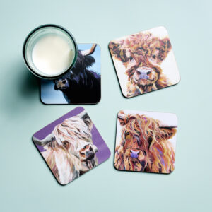 Highland Cow Coaster Set