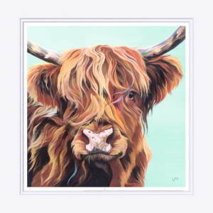 Lily mounted highland cow print
