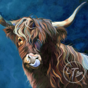 Highland Cow Art Print, Lizzie