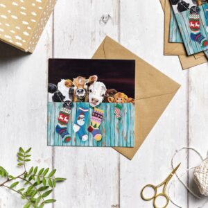 Calves and Stockings Christmas Card Set