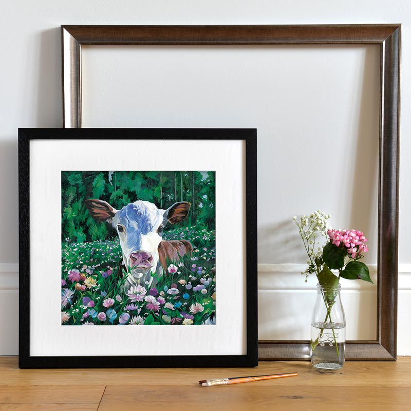 Posy in small black frame