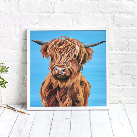 Roo Highland Cow Original Painting