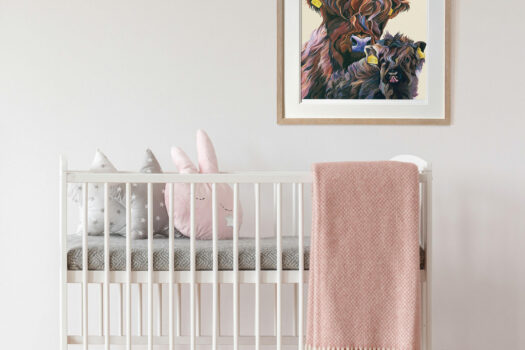 Highland Cow Art Above Cot