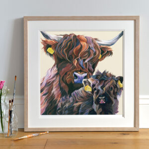 Highland Cow and Calf wall art