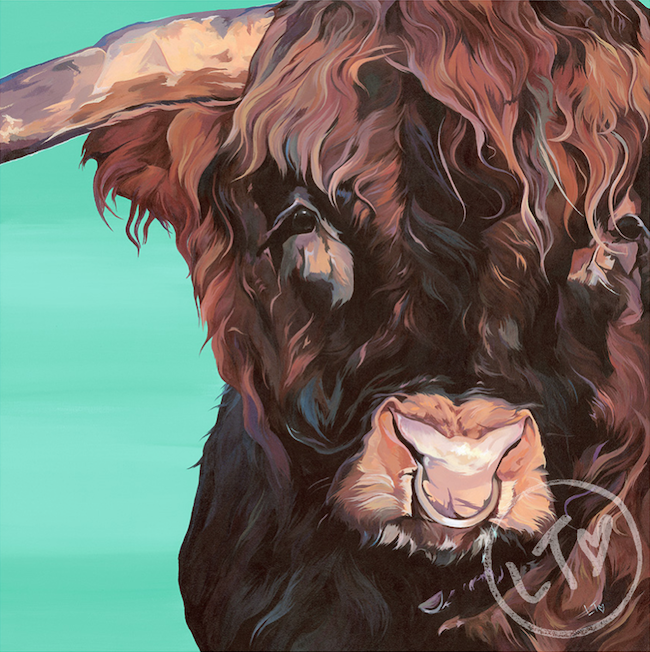 Highland Bull Art Print, Logan