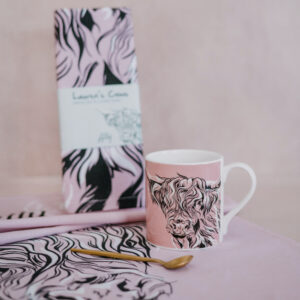 Highland Cow Tea Towel and mug gift set