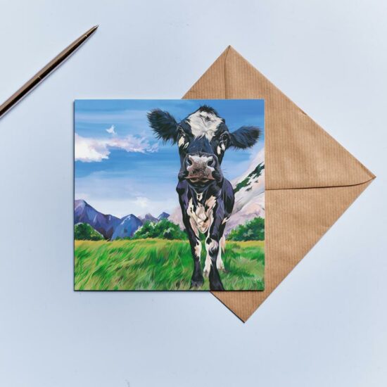 Fleckvieh Cow Art Card