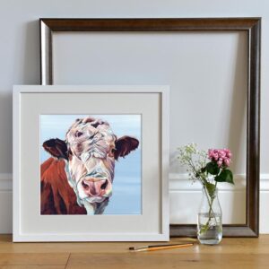 Small Hereford Bull Wall Art