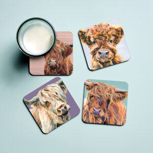 Highland Cow Coaster Set