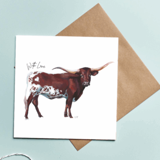 Texas Longhorn Wedding Card