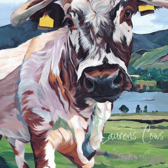 British Longhorn Painting Connie
